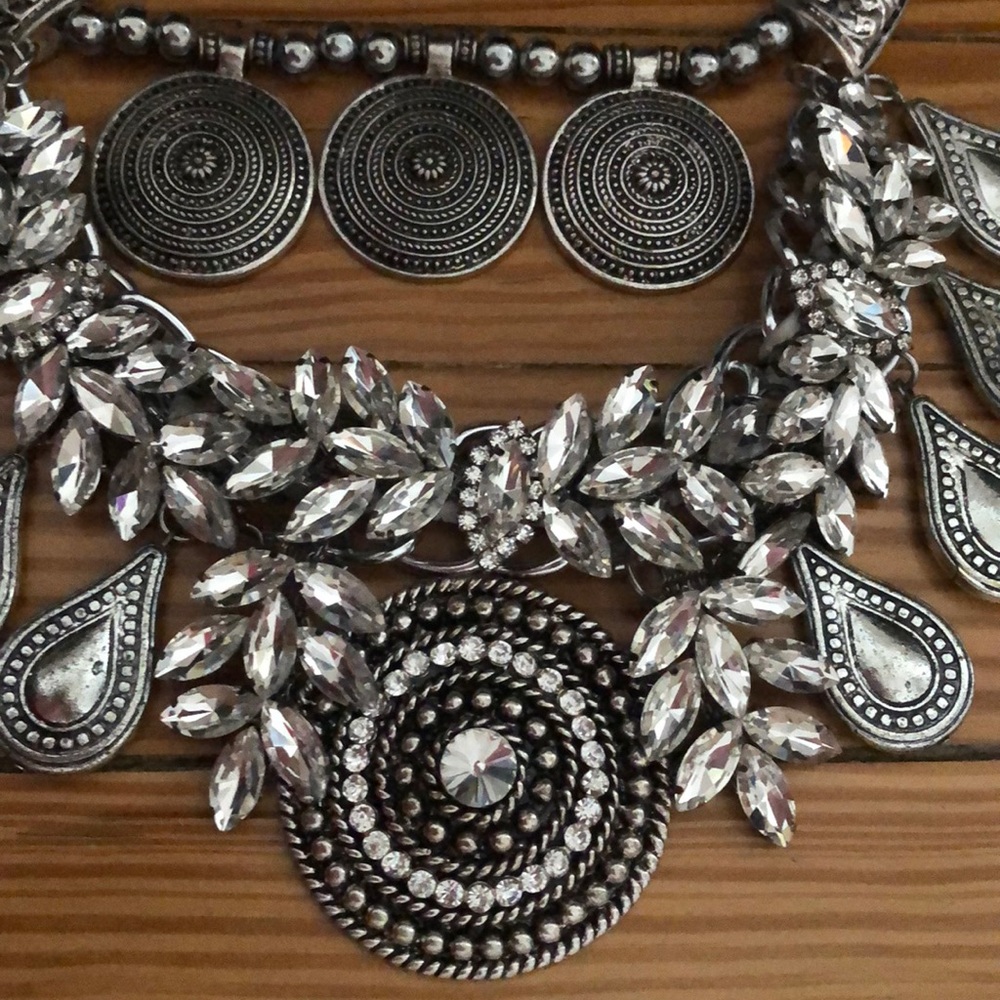 Statement Silver Necklace - image 2
